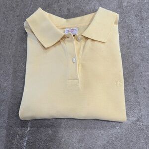 Brooks Brothers Women's XL Yellow Performance Polo Shirt Cotton Pique Top